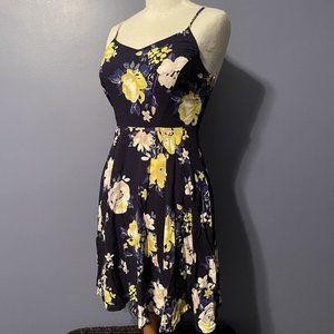 Old Navy Blue and Yellow Floral Sundress Sz XS